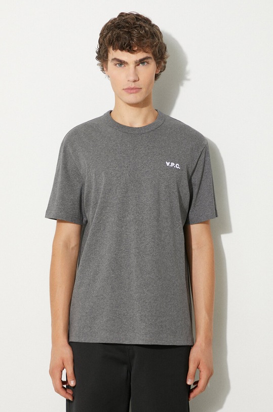 A.P.C. t-shirt bawełniany t-shirt boxy petit vpc gładkie szary COHBQ.H26391
