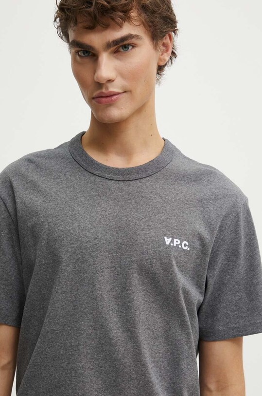 Хлопковая футболка A.P.C. t-shirt boxy petit vpc серый COHBQ.H26391