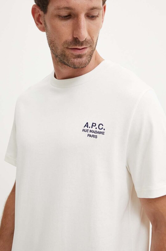 Bavlněné tričko A.P.C. standard rue madame GOTS béžová COHBU.M26388