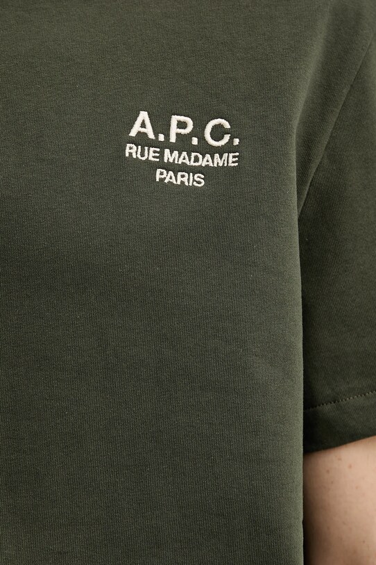 A.P.C. tricou din bumbac standard rue madame GOTS COHBU.M26388 verde