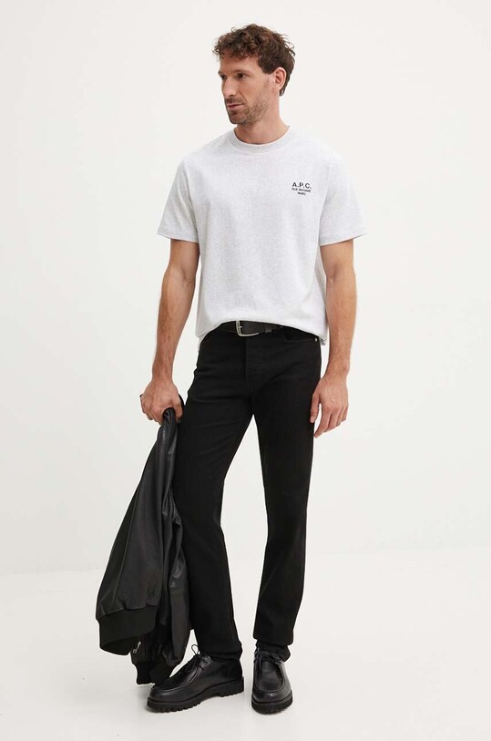 A.P.C. t-shirt bawełniany standard rue madame GOTS COHBU.M26388 szary SS25