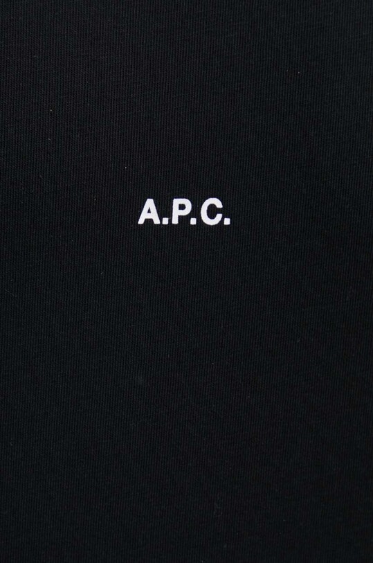 Памучна тениска A.P.C. t-shirt boxy micro logo GOTS COHBW.H26386 черен