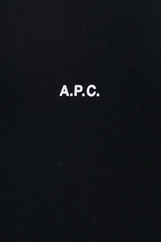 Bavlnené tričko A.P.C. t-shirt boxy micro logo GOTS COHBW.H26386 čierna