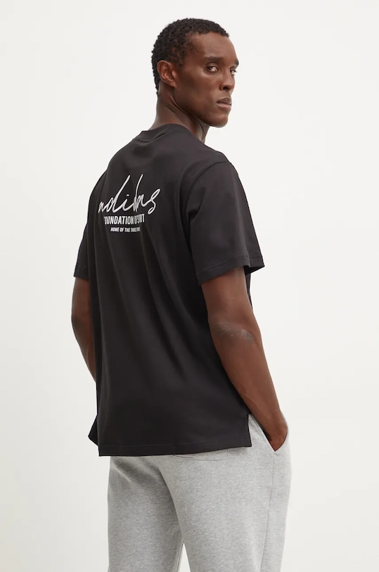 adidas tricou din bumbac Essentials imprimeu negru IW3539