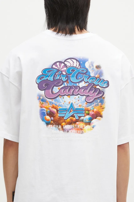 Alpha Industries t-shirt in cotone Candy Crew 148509 bianco
