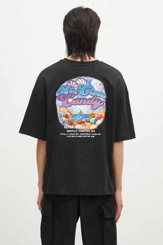 Alpha Industries cotton t-shirt Candy Crew cotton black 148509