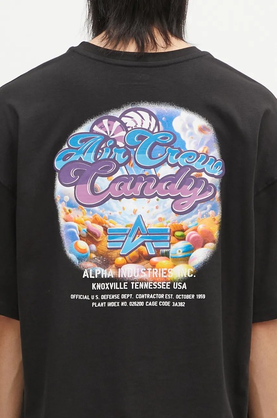 Alpha Industries t-shirt in cotone Candy Crew 148509 nero