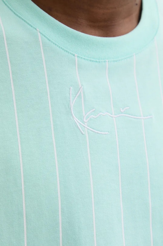 Bavlnené tričko Karl Kani 60300091 tyrkysová