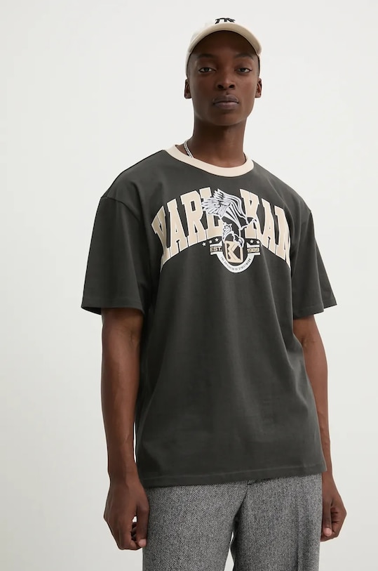 Bavlněné tričko Karl Kani nášivka šedá 60300106