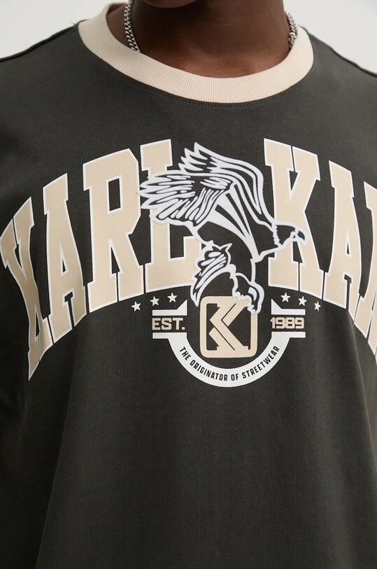 Bavlněné tričko Karl Kani 60300106 šedá