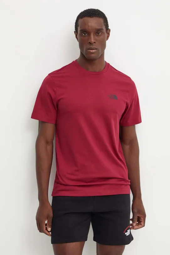 Тениска The North Face S/S Simple Dome Tee стандартна бордо NF0A87NG1IX1