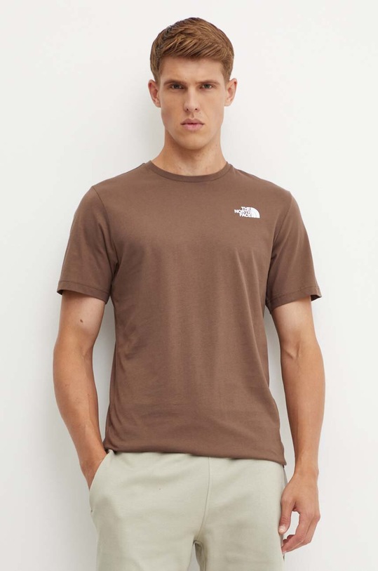 Oblečení Bavlněné tričko The North Face S/S Redbox Tee NF0A87NP5EX1 hnědá