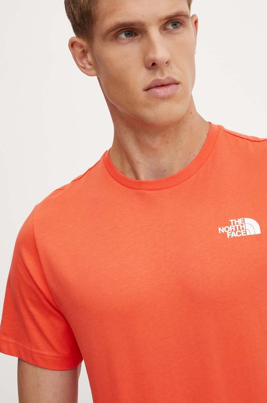 Bavlněné tričko The North Face S/S Redbox Tee oranžová NF0A87NP5OM1