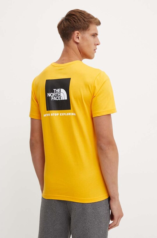 Bavlněné tričko The North Face S/S Redbox Tee potisk žlutá NF0A87NPZU31