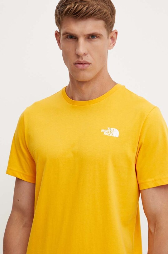Bavlněné tričko The North Face S/S Redbox Tee žlutá NF0A87NPZU31