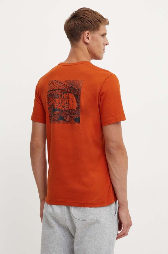 Îmbrăcăminte The North Face tricou din bumbac S/S Redbox Celebration Tee NF0A87NV1I01 portocaliu