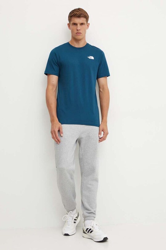 The North Face t-shirt bawełniany S/S Redbox Celebration Tee NF0A87NV1NO1 turkusowy AW24