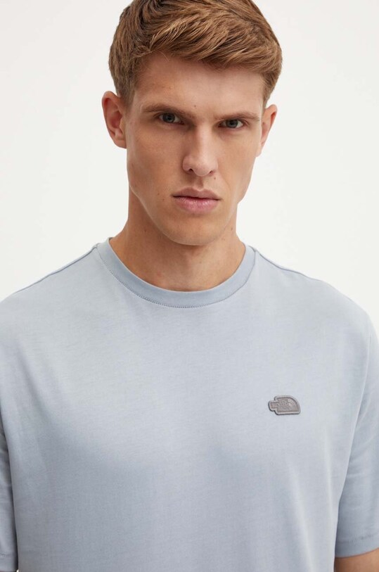 Bavlněné tričko The North Face Natural Dye Tee kulatý šedá NF0A89CX9OW1