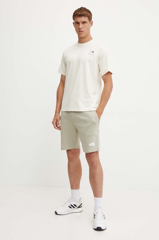 Βαμβακερό μπλουζάκι The North Face Coordinates Tee NF0A89DAQLI1 μπεζ AW24