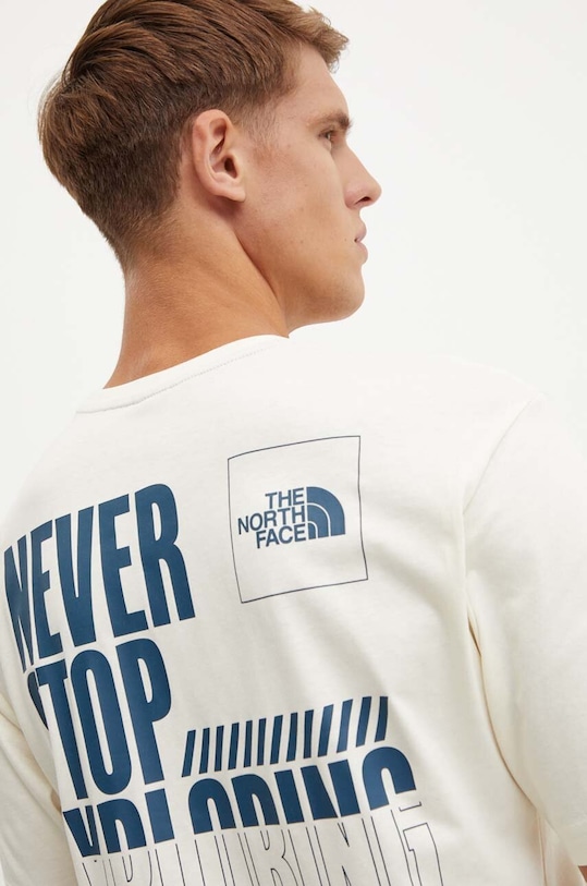 Βαμβακερό μπλουζάκι The North Face Coordinates Tee μπεζ NF0A89DAQLI1