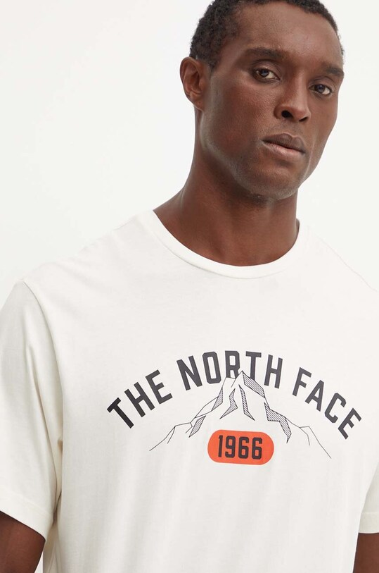 The North Face t-shirt bawełniany Tee Varsity Graphic beżowy NF0A89DGQLI1