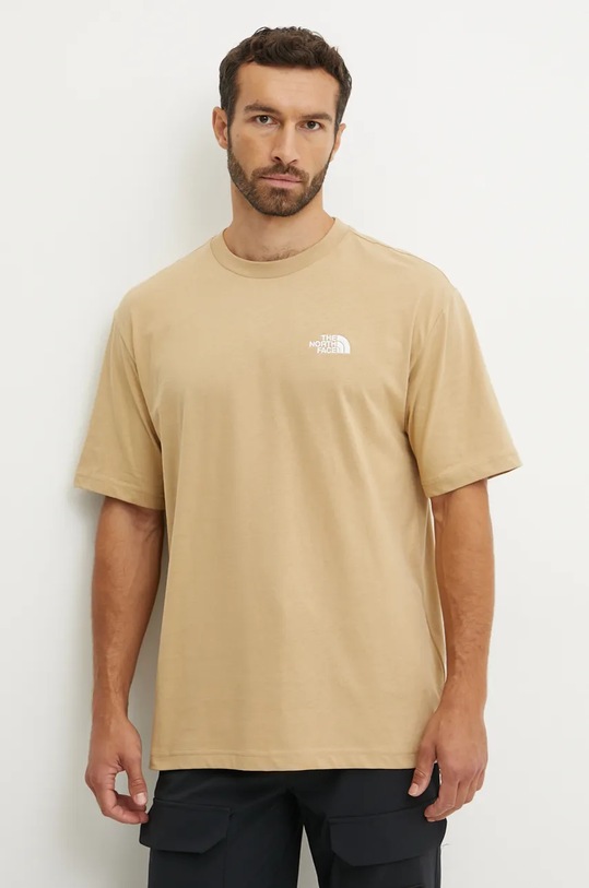The North Face tricou din bumbac Essential Oversize Tee uni bej NF0A87NRLK51
