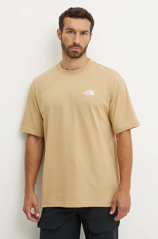 The North Face tricou din bumbac Essential Oversize Tee uni bej NF0A87NRLK51