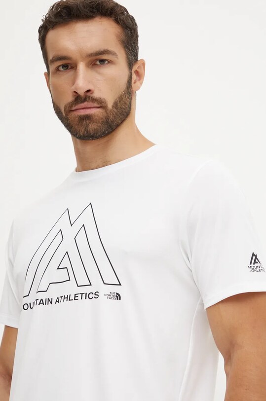 The North Face t-shirt sportowy Mountain Athletics 24/7 biały NF0A893ZFN41
