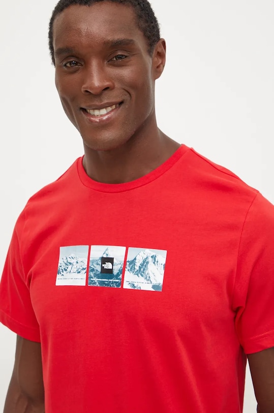 The North Face tricou din bumbac Tee Expedition System rosu NF0A89DC6821