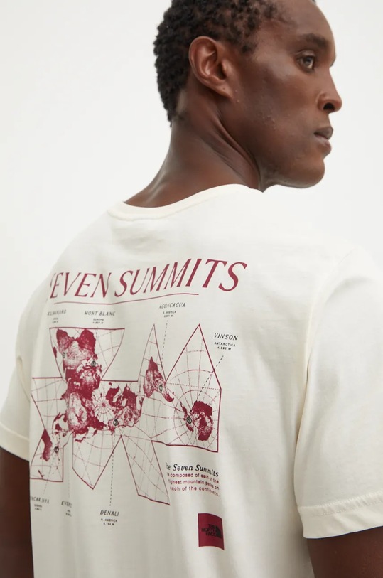 Bavlněné tričko The North Face Tee Topographic béžová NF0A89DQQLI1