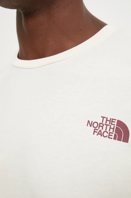 Bavlněné tričko The North Face Tee Topographic NF0A89DQQLI1 béžová