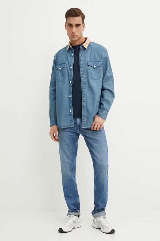 Pamučna majica Pepe Jeans ALFIE PM509431 mornarsko plava AW24