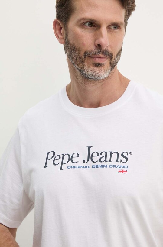 Бавовняна футболка Pepe Jeans ALBERT білий PM509432