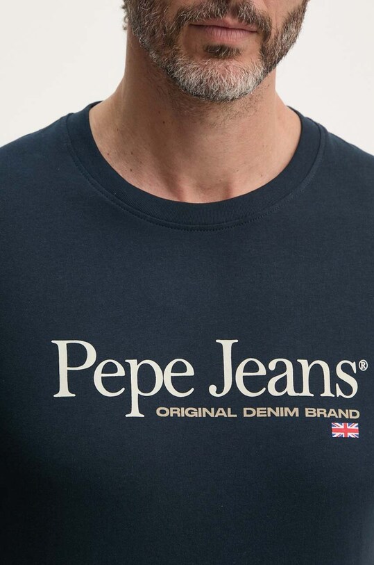Pepe Jeans tricou din bumbac ALBERT PM509432 bleumarin