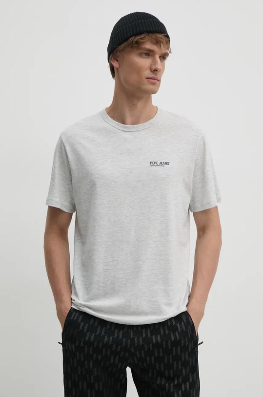 Хлопковая футболка Pepe Jeans SAM TEE хлопок серый PM509433