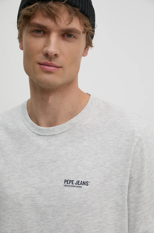 Хлопковая футболка Pepe Jeans SAM TEE PM509433 серый AW24