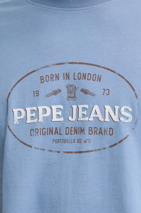 Хлопковая футболка Pepe Jeans ANDER PM509621 голубой