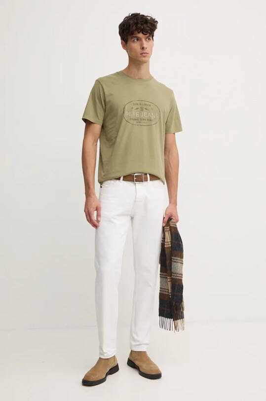 Pepe Jeans tricou din bumbac ANDER PM509621 verde AW24