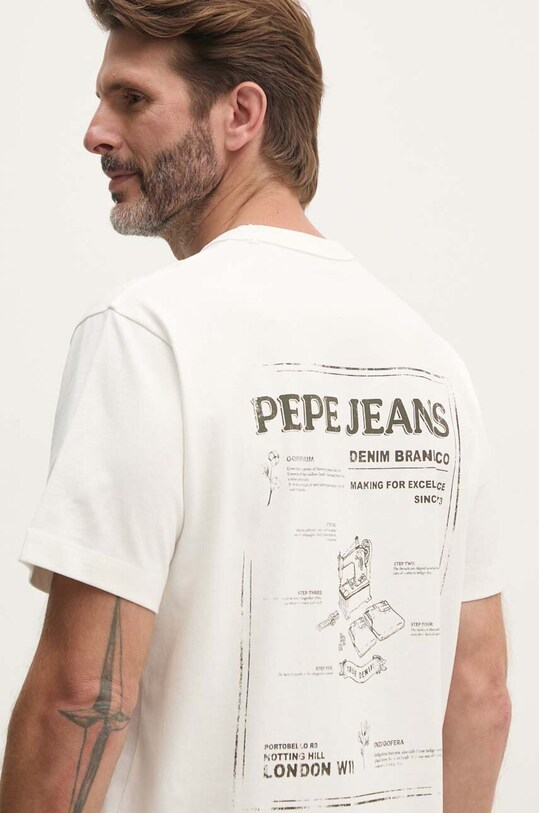 Pepe Jeans tricou din bumbac AUSTIN print alb PM509631