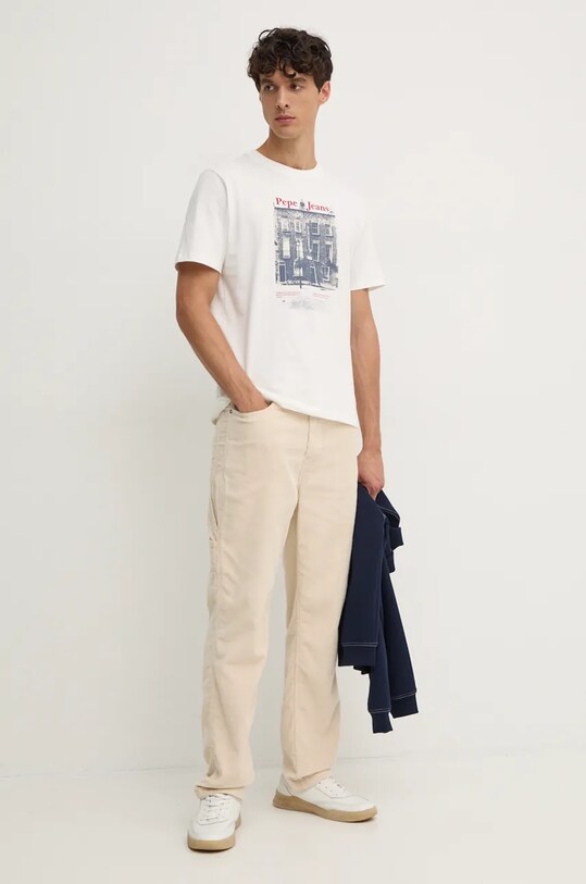 Хлопковая футболка Pepe Jeans SOREN TEE PM509635 белый AW24