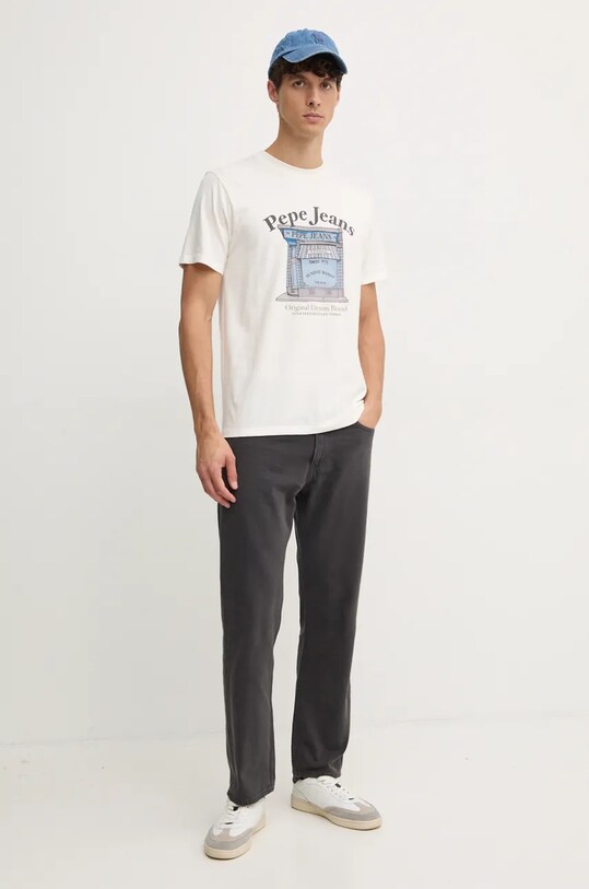 Хлопковая футболка Pepe Jeans AGGO PM509638 бежевый AW24