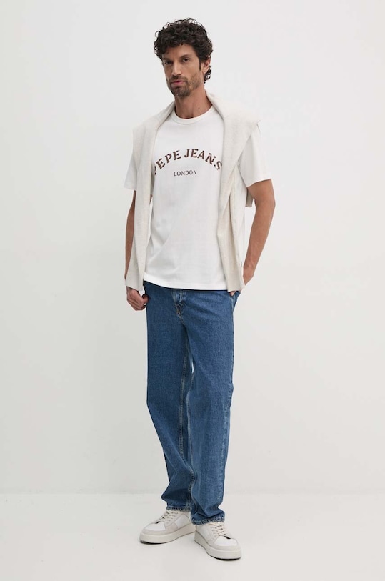 Bavlněné tričko Pepe Jeans ANWEN B PM509711 béžová AW24