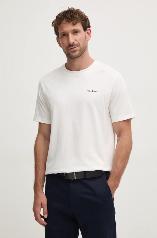 Одежда Хлопковая футболка Pepe Jeans AXEL C TEE PM509712 белый