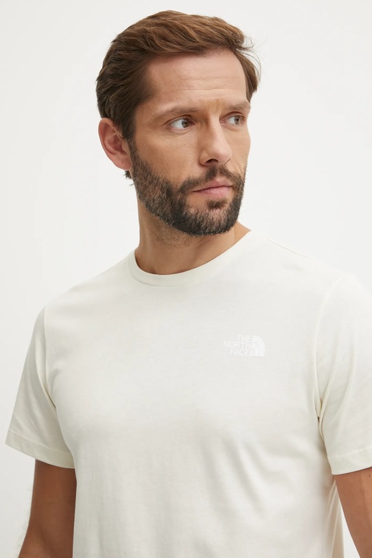 Bavlněné tričko The North Face Redbox béžová NF0A87NP9IX1