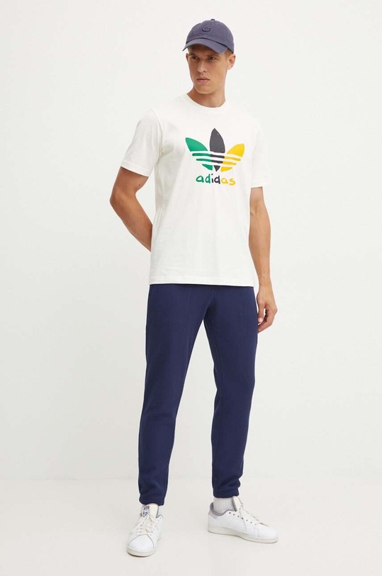 Bavlněné tričko adidas Originals IX6716 béžová AW24