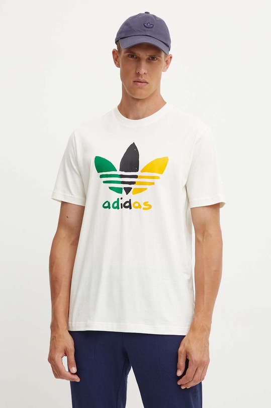Bavlněné tričko adidas Originals béžová IX6716