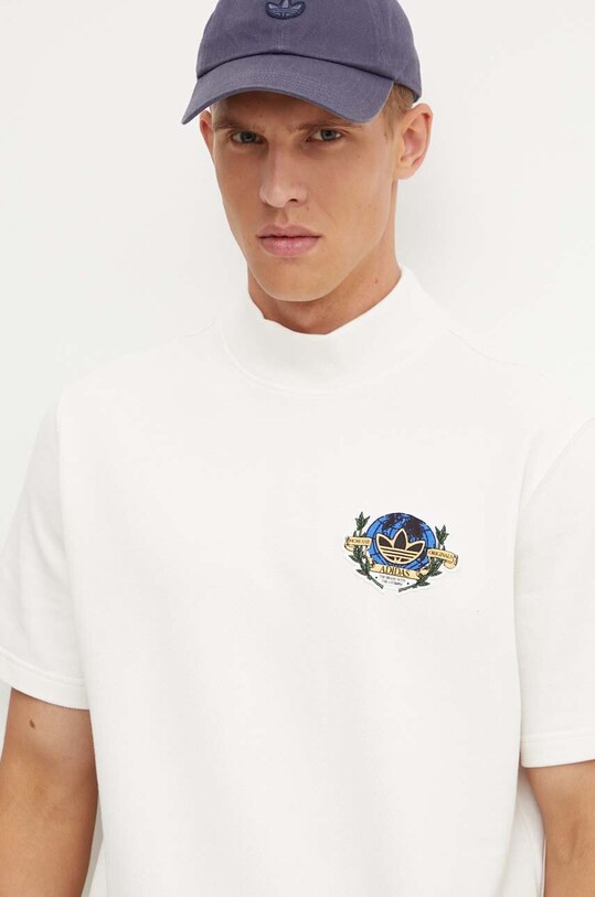 Хлопковая футболка adidas Originals бежевый IX6773