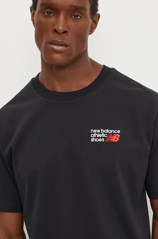 New Balance tricou din bumbac negru MT41908BK