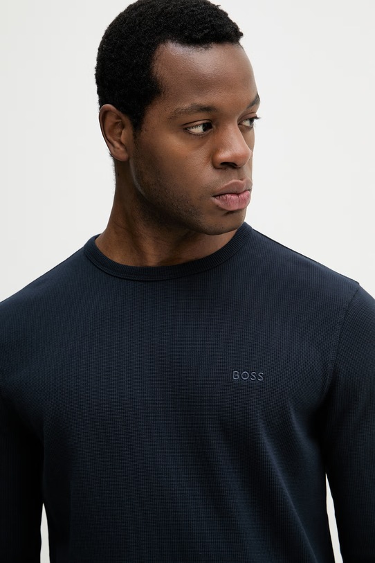 Majica z dolgimi rokavi BOSS Orange mornarsko modra 50520725