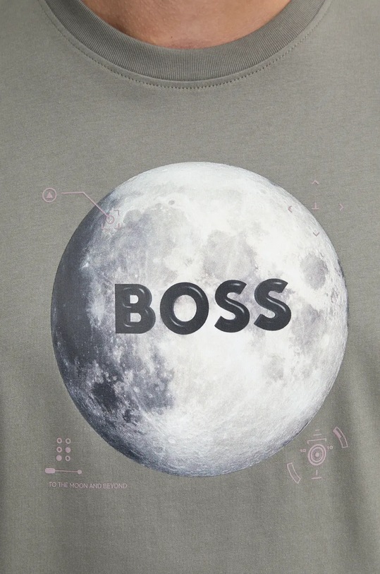 Bavlněné tričko Boss Orange 50528189 šedá